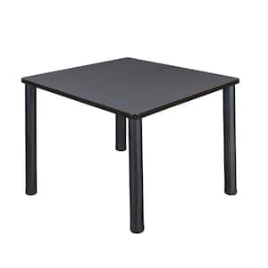 Rumel 36 in. L Square Grey and Black Wood Breakroom Table (Seats 4)