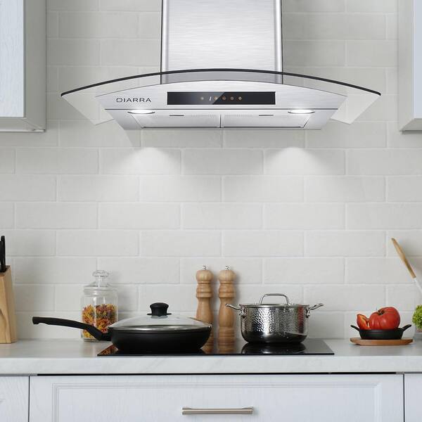 CIARRA 30-in 450-CFM Convertible Stainless Steel Wall-Mounted Range Hood in  the Wall-Mounted Range Hoods department at