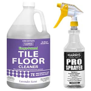 128 oz. Vinegar-Powered Tile Floor Cleaner with Lavender Scent and 32 oz. Professional Spray Bottle