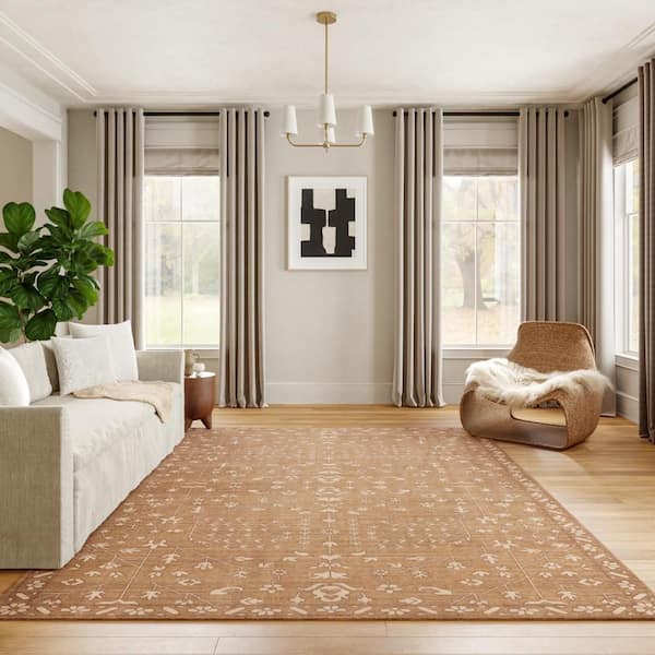 Gretel Wool and Cotton Light Brown 5 ft. x 8 ft. Indoor Area Rug