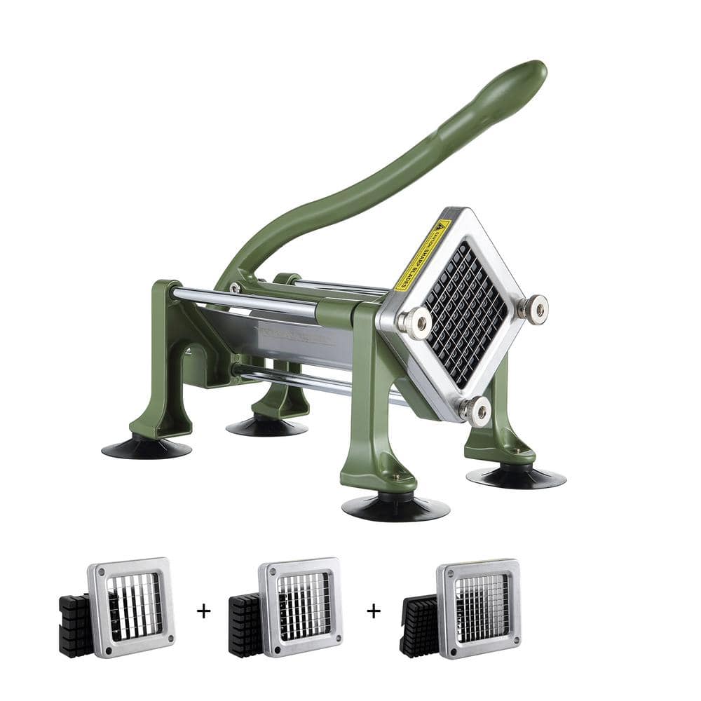 French Fry Cutter, Potato Slicer with 1/2 in. 3/8 in. 1/4 in. Stainless Steel Blades, Manual Potato Cutter Chopper price history on PriceWatchPro