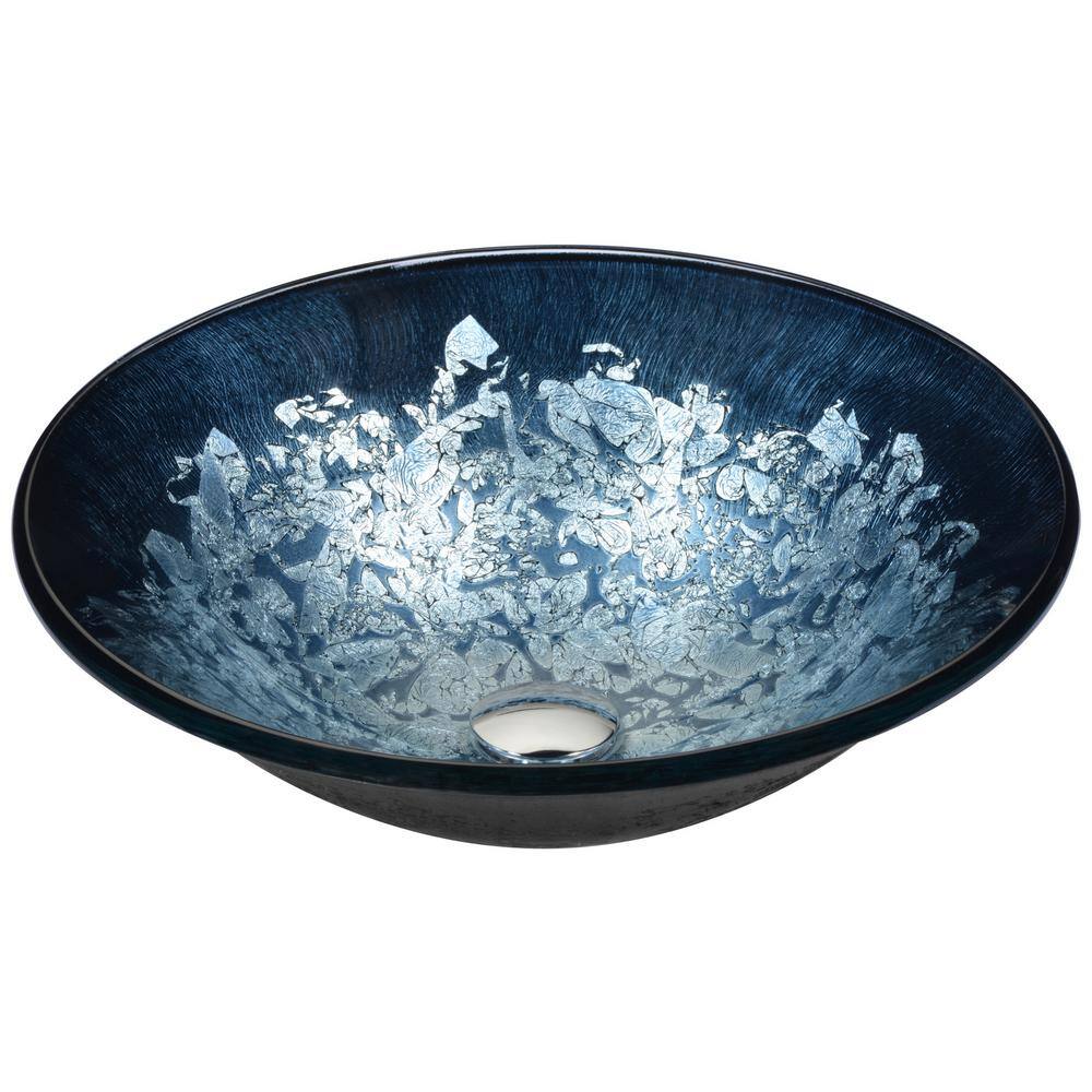 Chrona Series Vessel Sink in Silver Burst