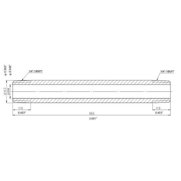 1/4 in. x 4 in. MIP Brass Nipple Fitting