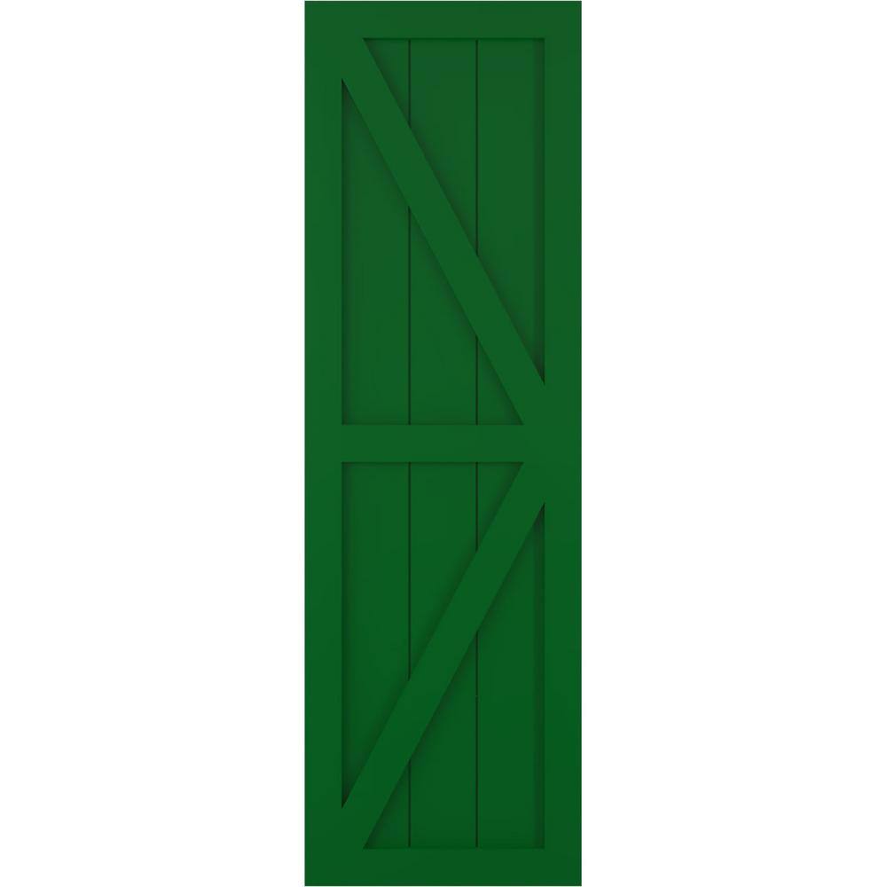 15 in. x 52 in. PVC Two Equal Panel Farmhouse Fixed Mount Board and Batten Shutters with Z-Bar, Viridian Green price history on PriceWatchPro