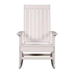White Plastic Ez-Care Outdoor Rocking Chair