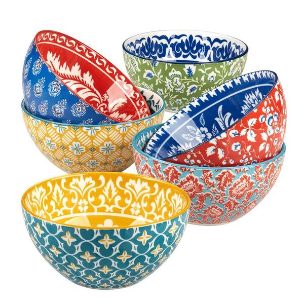 Certified International Panache 28.75 fl. oz. Multi-Colored Porcelain Serving Bowls (Set of 6)