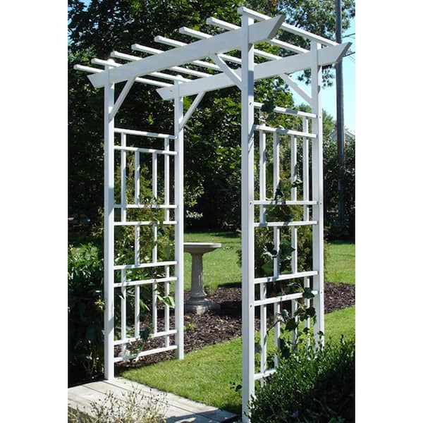 Dura-Trel 85 in. H X 72 in. W White Vinyl PVC Wellington Arbor