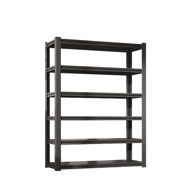 6-Tiers Steel Heavy Duty Adjustable Garage Storage Shelving Unit in Black (48 in. W x 82 in. H x 18 in. D)