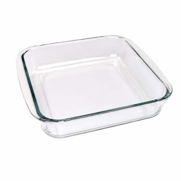 8x8 in. Tempered Glass Square Baking Dish 1.6 Qt, Oven Microwave Freezer Dishwasher Safe Clear Bakeware