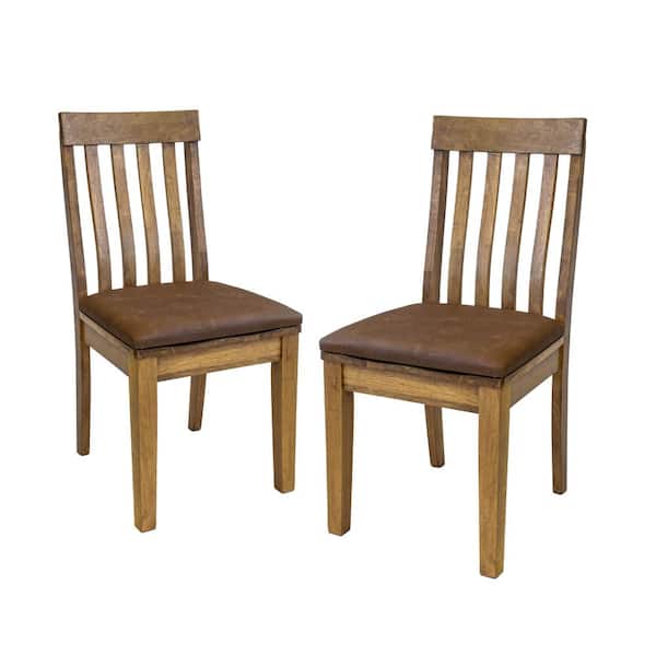 American Furniture Classics Lost Mill Poker Table Chairs 2 Quantity in Provincial Oak (1-Pack)
