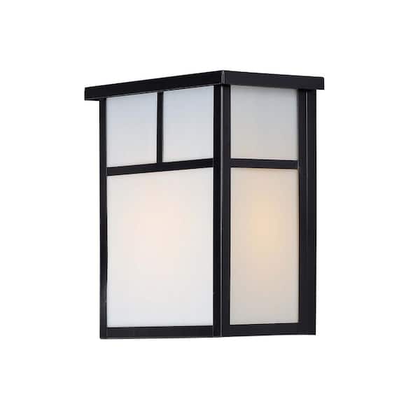 Maxim Lighting Coldwater 9 in. W 2-Light Black Outdoor Wall Lantern Sconce