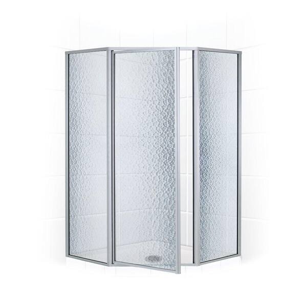 Coastal Shower Doors Legend Series 59 in. x 70 in. Framed Neo-Angle Shower Door in Platinum and Obscure Glass