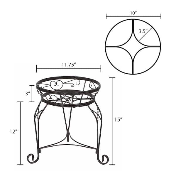 Gilbert & Bennett 15 in. Black Basic Metal Plant Stand S1015-B - The Home  Depot