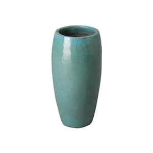 20 in. H Teal Ceramic Jar