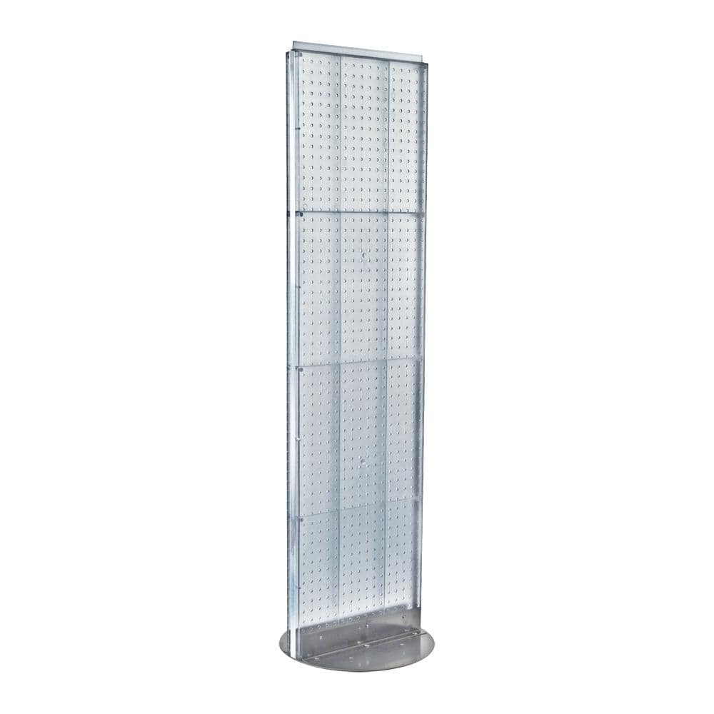 60 in. H x 16 in. W 2- Sided Styrene Pegboard Floor Display on Revolving Ba
