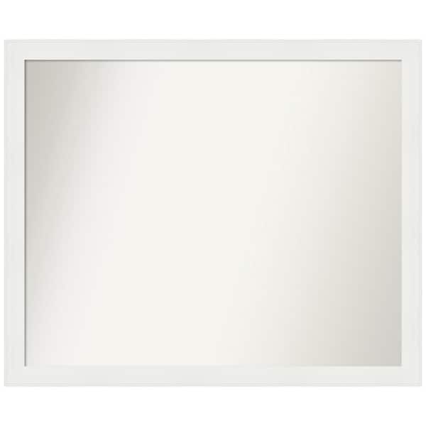 Amanti Art Vanity White Narrow 41.5 in. x 34.5 in. Custom Non-Beveled Recycled Polystyrene Framed Bathroom Vanity Wall Mirror