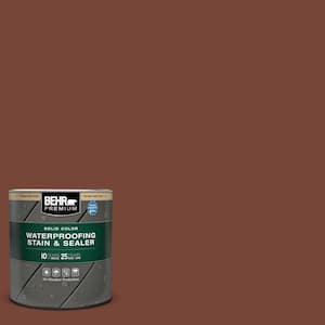 1 qt. #S200-7 Earth Fired Red Solid Color Waterproofing Exterior Wood Stain and Sealer