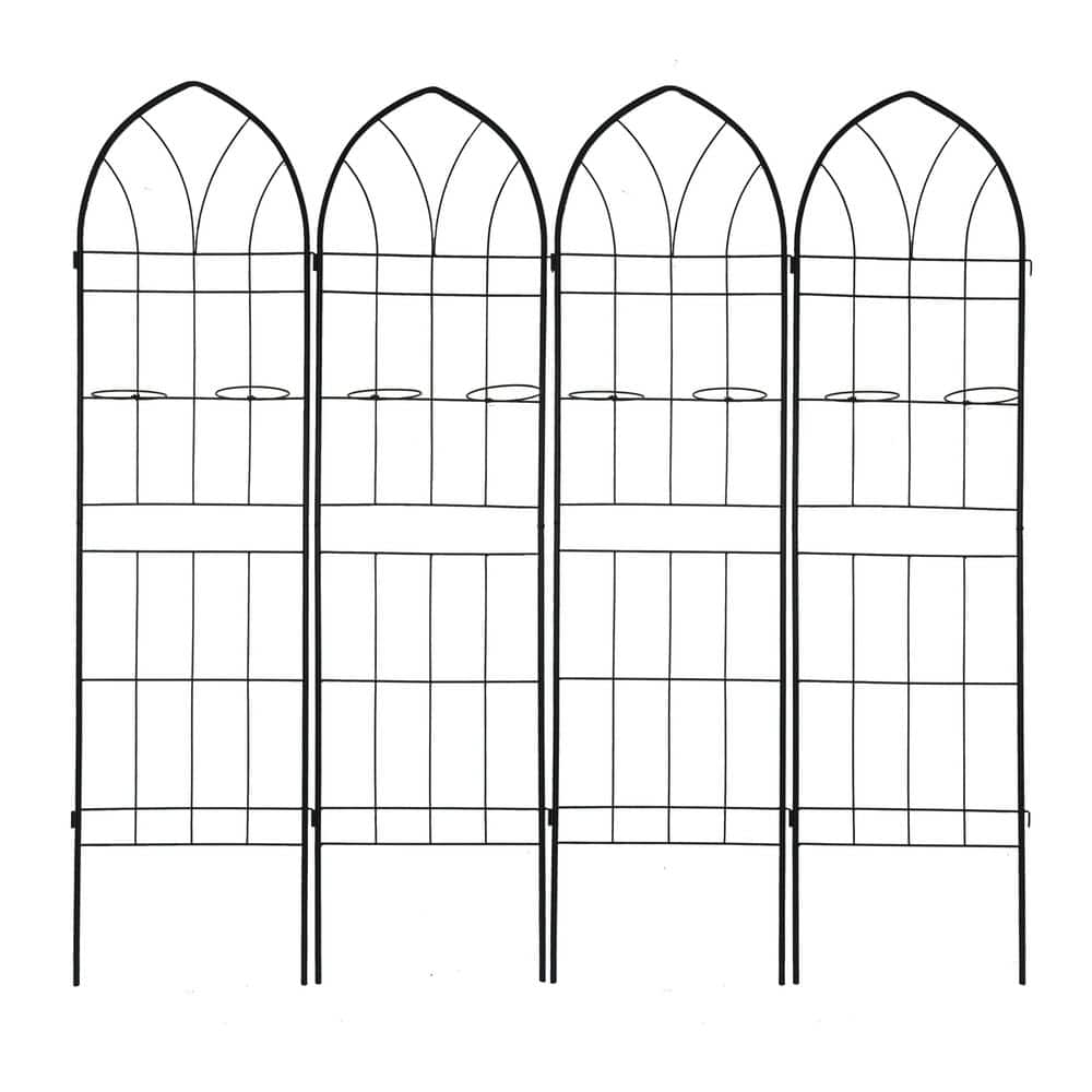 78.7 in. x 19.7 in. Metal Garden Trellis Rustproof Trellis for Climbing Plants Outdoor Flower Support Black (4-Pack) price history on PriceWatchPro