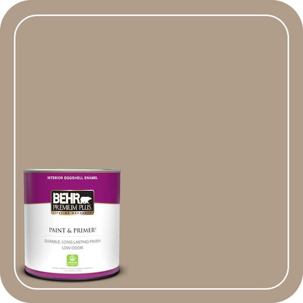 BEHR PREMIUM PLUS 1 qt. #BNC-14 Over the Taupe Eggshell Enamel Low Odor Interior Paint & Primer