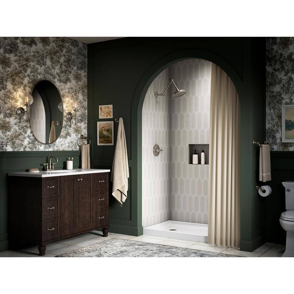 Elegant Brushed Nickel Dual-Handle High Arc Bathroom Faucet