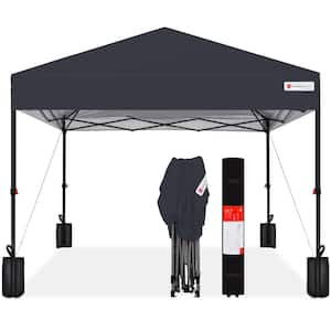12 ft. x 12 ft. Gray Easy Setup Pop Up Canopy Instant Portable Tent with 1-Button Push and Carry Case