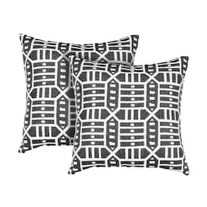 Hampton Bay Sailing Midnight Outdoor Square Throw Pillow