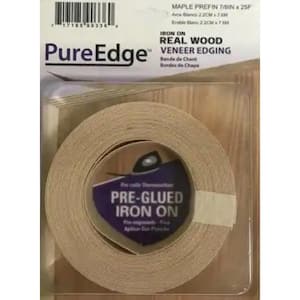 7/8 in. x 25 ft. White Maple Prefinished Real Wood Edgebanding with Hot Melt Adhesive