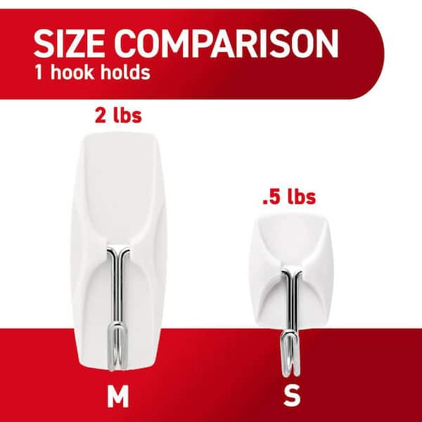command hook weight by size Small Clear Wire Hooks, 10 Hooks, 12 Strips How much weight Command strips
