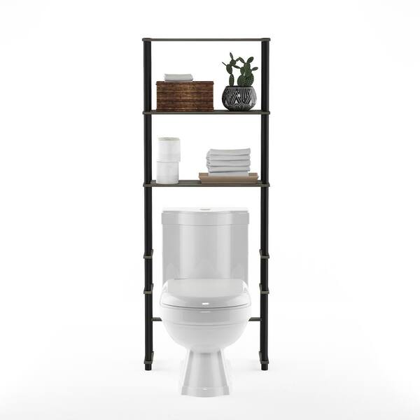 Furinno Turn-N-Tube French Oak Gray Toilet Space Saver with 3-Shelves