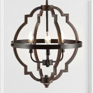 Ogee 16.75 in. 3-Light Oil Rubbed Bronze Adjustable Iron Rustic Industrial Farmhouse LED Pendant
