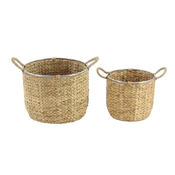 Gold Handle 2 Piece Storage Basket Solution Set