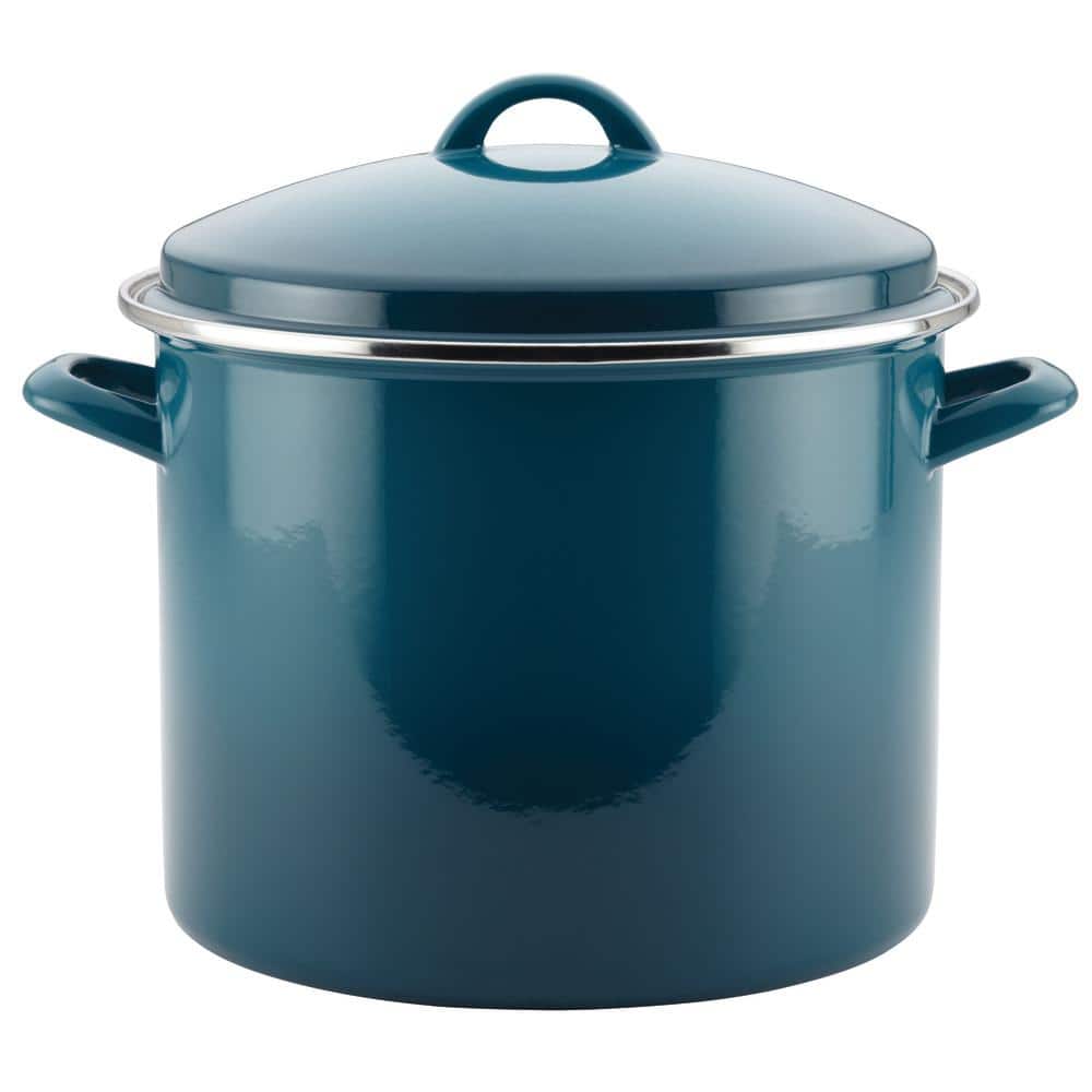 Gibson Home 12 Quart Enamel on Steel Stock Pot with Lid