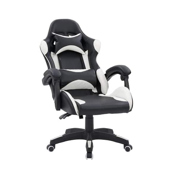 CorLiving Ravagers Black and White Nylon Gaming Chair