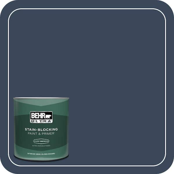 BEHR ULTRA 1 qt. #M500-7 Very Navy Extra Durable Semi-Gloss Enamel Interior Paint & Primer