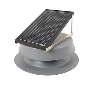 16-Watt Grey Aluminum Solar Powerd Attic Fan Roof Mounted