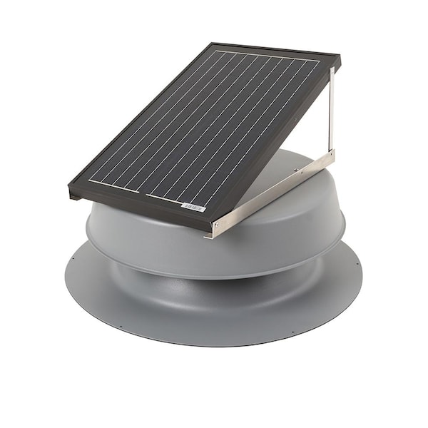 Unbranded 32-Watt Grey Aluminum Solar Powerd Attic Fan Roof Mounted