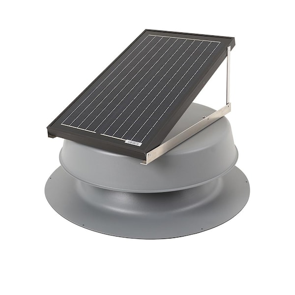 32-Watt Grey Aluminum Solar Powerd Attic Fan Roof Mounted