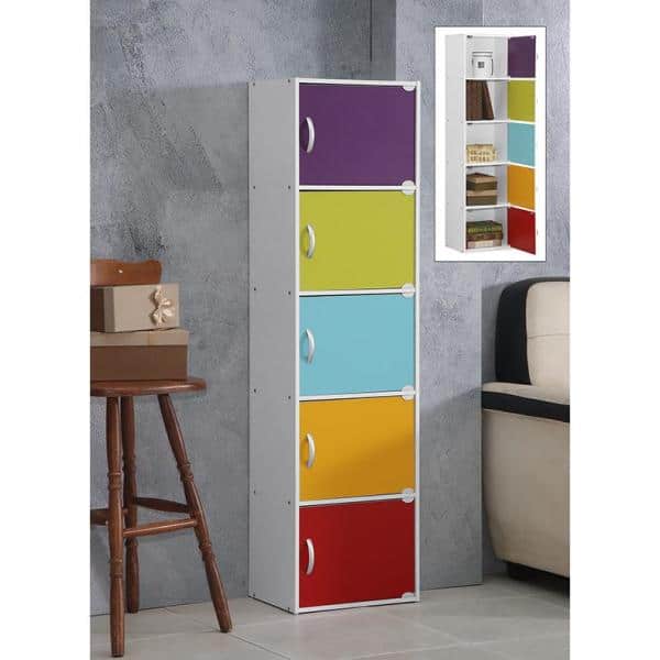 Rainbow Kids' 5-Door Toy Storage Bookcase