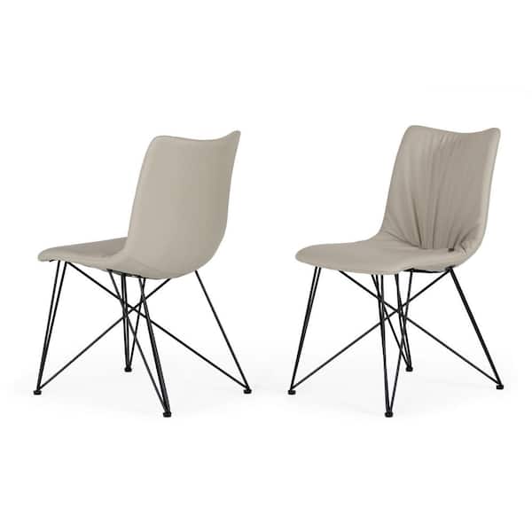 Naomi Grey Leatherette Dining Chair (Set of 2)