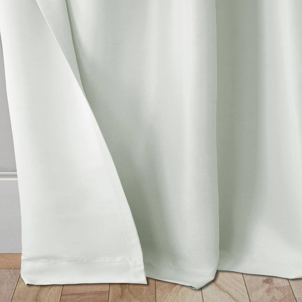 Pearl Gray Faux Silk Blackout Rod Pocket Kids Curtain Panel