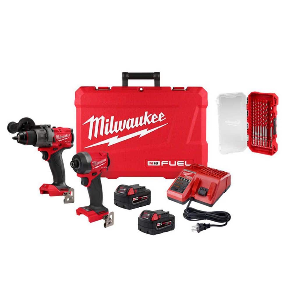 M18 FUEL 18V Brushless Cordless Hammer Drill/Impact 2-Tool Combo Kit w/ 2 Batteries with SHOCKWAVE 7-Pc Carbide Bit Kit price history on PriceWatchPro