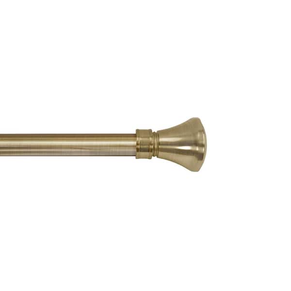 Versailles Home Fashions Lexington 48 in. - 86 in. Adjustable Single 1in Diam. Rod Set in Antique Brass with Flare Finial