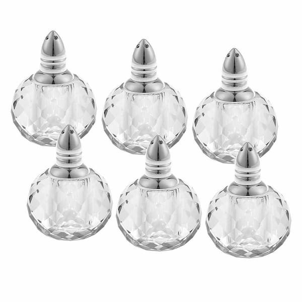 HomeRoots Amelia 1.25 in. W x 2 in. H x 1.25 in. D Round Silver Crystal Kitchen Tools Set of 6