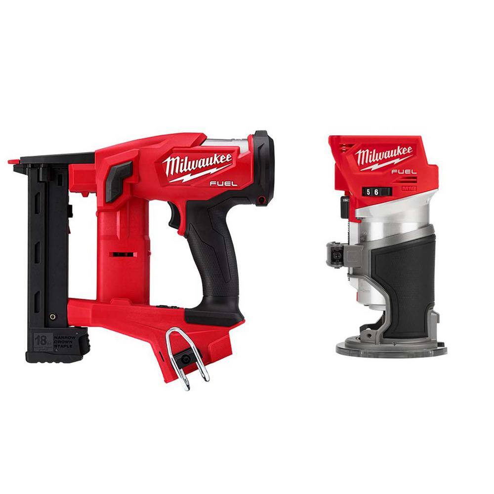 Milwaukee M18 FUEL 18V Lith-Ion Brushless Cordless 18-Gauge 1/4 in ...