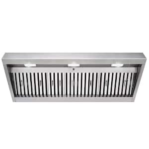 48 in. 1200 CFM Ducted Insert Range Hood in Stainless Steel with Dimmable LED Lights 4-Speeds
