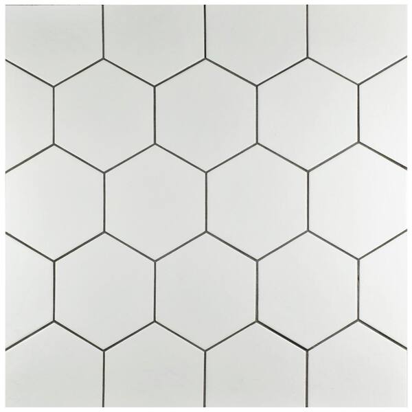 Merola Tile - Hexatile Matte Blanco 7 in. x 8 in. Porcelain Floor and Wall Tile (2.2 sq. ft. / Pack)