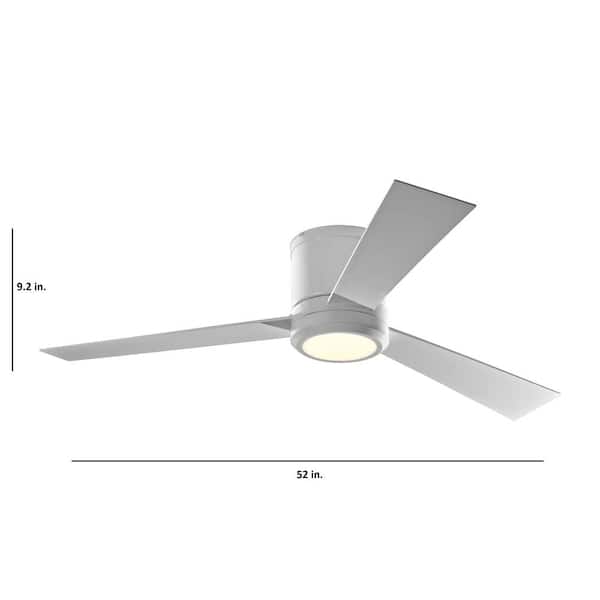 Monte Carlo Clarity 52 In Led Indoor Matte White Flush Mount Ceiling Fan With Blades And Remote Control Wall Face Plate 3clyr52rzwd V1 Monte Carlo Clarity 52 In Led Indoor, 52 Flush Mount Ceiling Fan With Remote