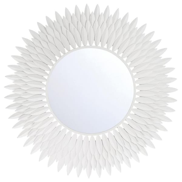 30 in. 0 Light Matte White Mirror