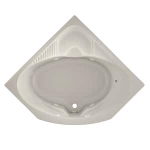 CAPELLA 55 in. Acrylic Neo Angle Corner Drop-In Whirlpool Bathtub with Heater in Oyster