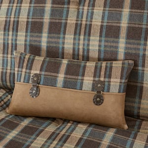 Hadley Plaid Pieced Oblong Multi 12 in. x 20 in. Throw Pillow